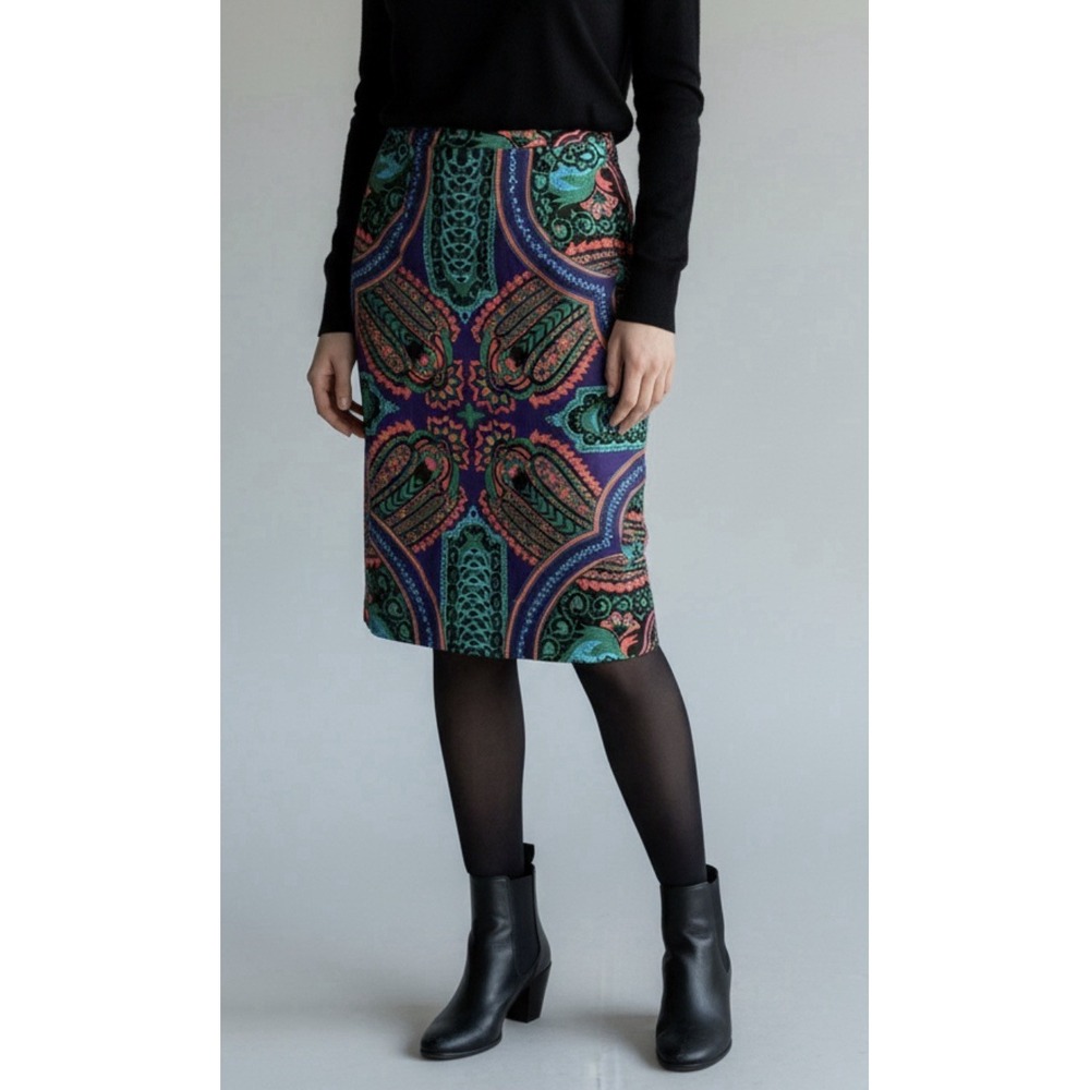 NWT Plenty Tracy Reese Anthropologie Paisley Skirt 12 Boho Whimsygoth Colorful